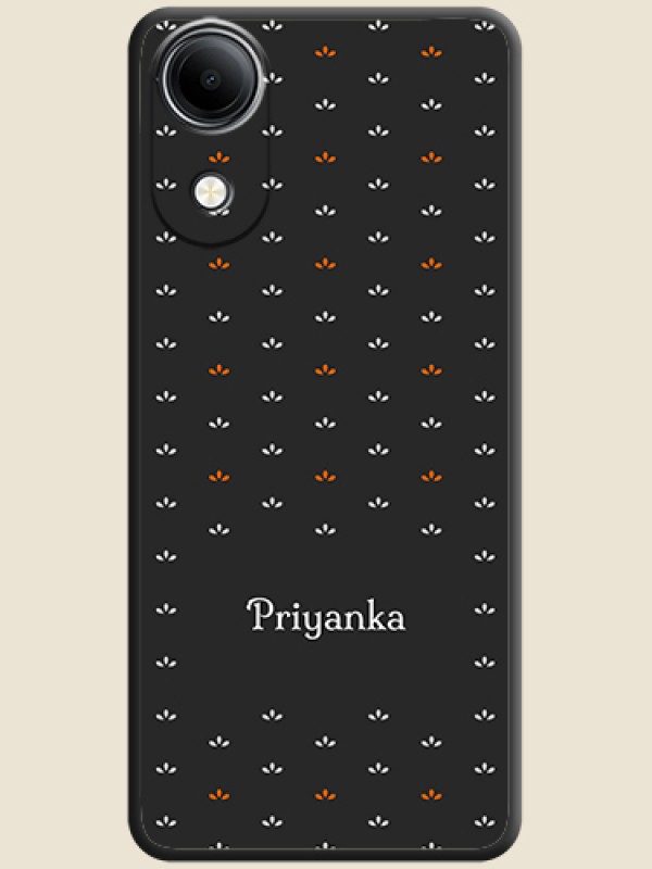 Simple Pattern With Custom Text On Space Black Custom Soft Matte Mobile Back Cover - Vivo T5e 4G