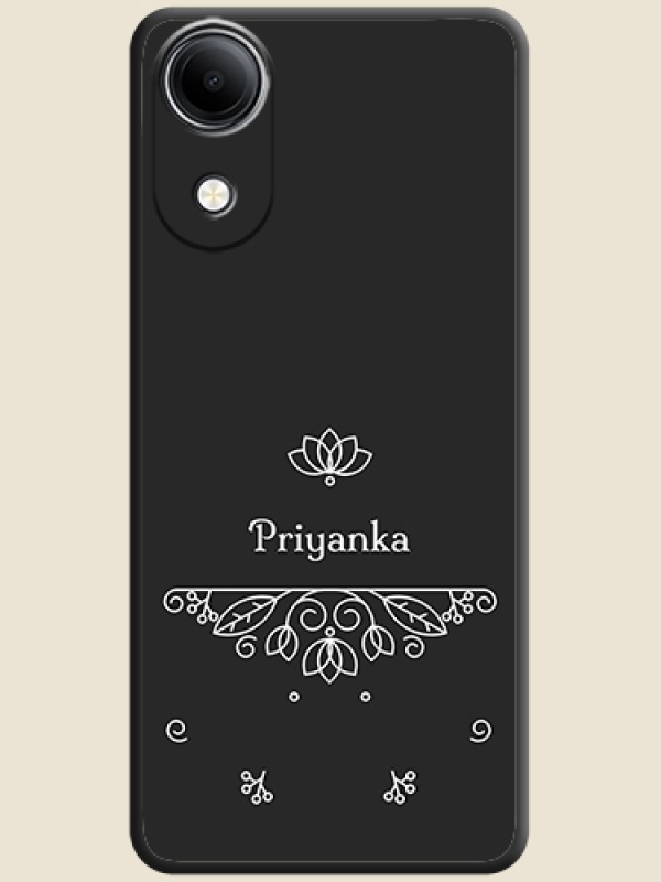 Lotus Garden Custom Text On Space Black Custom Soft Matte Mobile Back Cover - Vivo T5e 4G