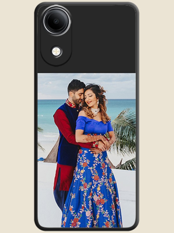 Image Upload With Space Black Color On Custom Soft Matte Mobile Back Cover - Vivo T5e 4G
