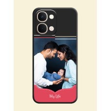 Classic Plain Design with Name On Space Black Custom Soft Matte Mobile Back Cover - Vivo T5X 5G