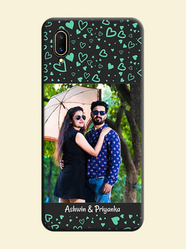 Sea Green Indefinite Love Pattern on Photo on Space Black Soft Matte Mobile Cover - Vivo V11 Pro