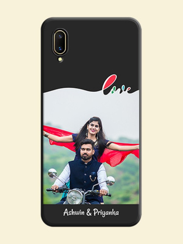 Fall in Love Pattern with Picture on Photo on Space Black Soft Matte Mobile Case - Vivo V11 Pro