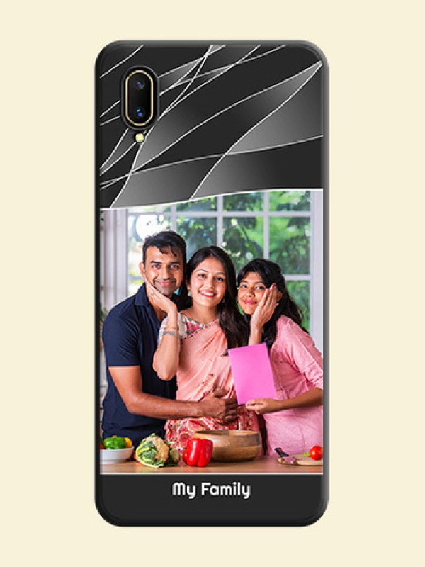Mixed Wave Lines on Photo on Space Black Soft Matte Mobile Cover - Vivo V11 Pro