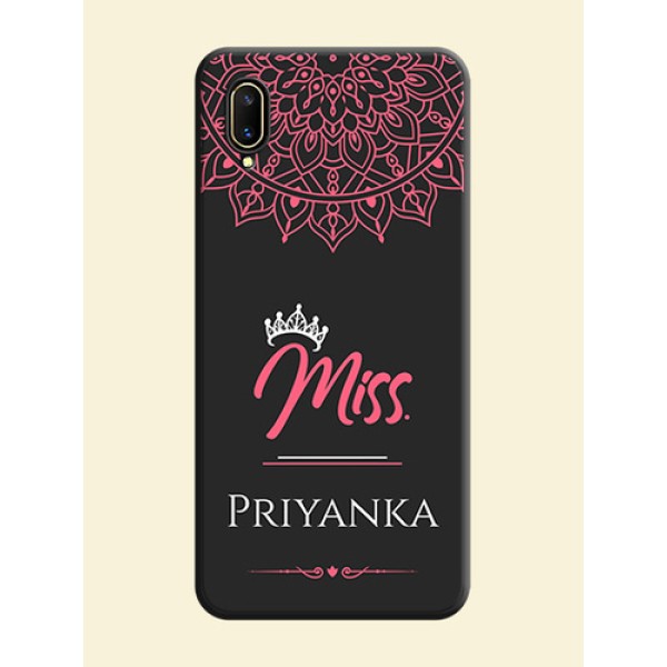 Mrs Name with Floral Design on Space Black Personalized Soft Matte Phone Covers - Vivo V11 Pro Mrs Name with Floral Design on Space Black Personalized Soft Matte Phone Covers - Vivo V11 Pro