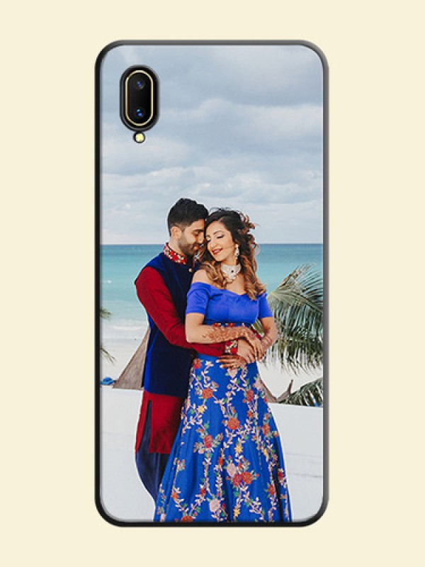 Full Single Pic Upload On Space Black Personalized Soft Matte Phone Covers -Vivo V11 Pro