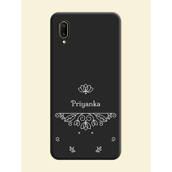 Lotus Garden Custom Text On Space Black Personalized Soft Matte Phone Covers -Vivo V11 Pro Lotus Garden Custom Text On Space Black Personalized Soft Matte Phone Covers -Vivo V11 Pro