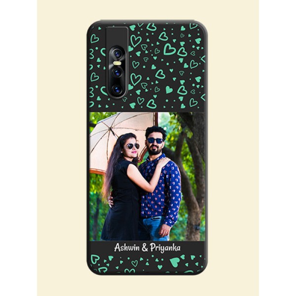 Sea Green Indefinite Love Pattern - Photo on Space Black Soft Matte Mobile Cover - Vivo V15 Pro Sea Green Indefinite Love Pattern - Photo on Space Black Soft Matte Mobile Cover - Vivo V15 Pro