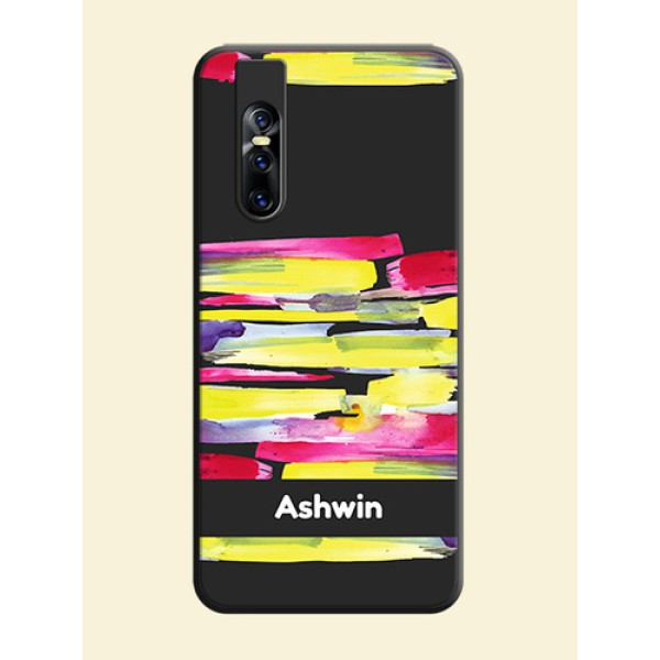 Brush Coloured on Space Black Personalized Soft Matte Phone Covers - Vivo V15 Pro Brush Coloured on Space Black Personalized Soft Matte Phone Covers - Vivo V15 Pro