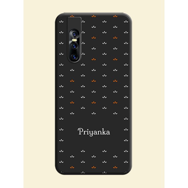 Simple Pattern With Custom Text On Space Black Personalized Soft Matte Phone Covers -Vivo V15 Pro Simple Pattern With Custom Text On Space Black Personalized Soft Matte Phone Covers -Vivo V15 Pro