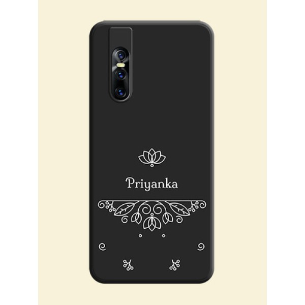 Lotus Garden Custom Text On Space Black Personalized Soft Matte Phone Covers -Vivo V15 Pro Lotus Garden Custom Text On Space Black Personalized Soft Matte Phone Covers -Vivo V15 Pro