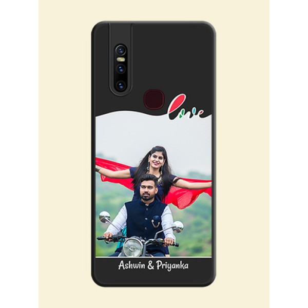 Fall in Love Pattern with Picture on Photo on Space Black Soft Matte Mobile Case - Vivo V15 Fall in Love Pattern with Picture on Photo on Space Black Soft Matte Mobile Case - Vivo V15