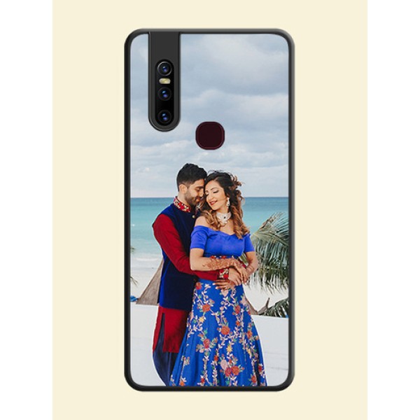 Full Single Pic Upload On Space Black Personalized Soft Matte Phone Covers -Vivo V15 Full Single Pic Upload On Space Black Personalized Soft Matte Phone Covers -Vivo V15