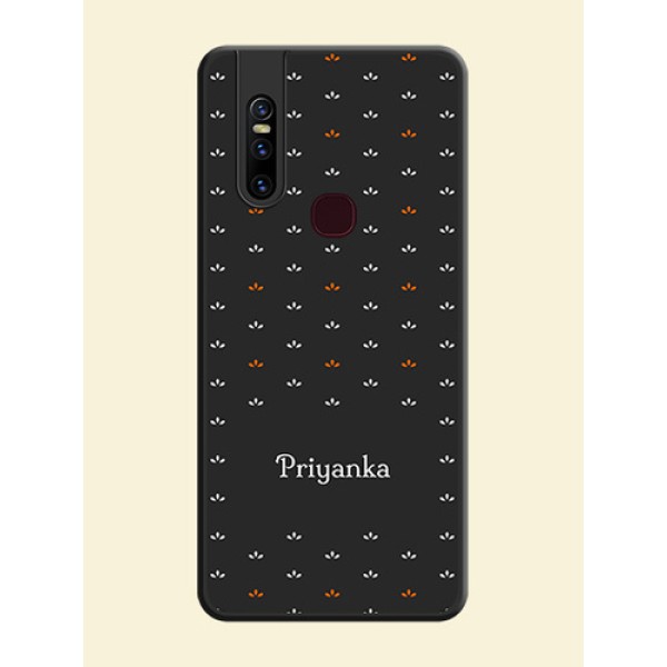 Simple Pattern With Custom Text On Space Black Personalized Soft Matte Phone Covers -Vivo V15 Simple Pattern With Custom Text On Space Black Personalized Soft Matte Phone Covers -Vivo V15