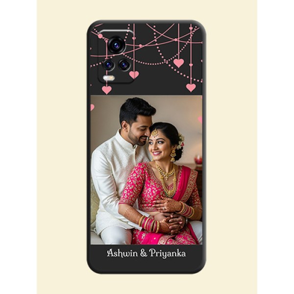 Pink Love Hangings with Text on Space Black Custom Soft Matte Back Cover - Vivo V20 Pro 5G Pink Love Hangings with Text on Space Black Custom Soft Matte Back Cover - Vivo V20 Pro 5G