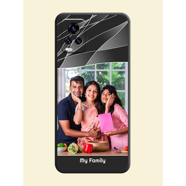 Mixed Wave Lines on Photo on Space Black Soft Matte Mobile Cover - Vivo V20 Pro 5G Mixed Wave Lines on Photo on Space Black Soft Matte Mobile Cover - Vivo V20 Pro 5G