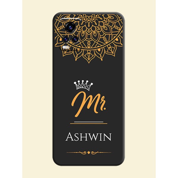 Mr Name with Floral Design on Personalised Space Black Soft Matte Cases - Vivo V20 Pro 5G Mr Name with Floral Design on Personalised Space Black Soft Matte Cases - Vivo V20 Pro 5G