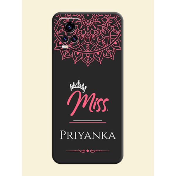 Mrs Name with Floral Design on Space Black Personalized Soft Matte Phone Covers - Vivo V20 Pro 5G Mrs Name with Floral Design on Space Black Personalized Soft Matte Phone Covers - Vivo V20 Pro 5G