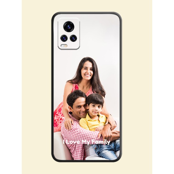 Full Single Pic Upload With Text On Space Black Personalized Soft Matte Phone Covers -Vivo V20 Pro Full Single Pic Upload With Text On Space Black Personalized Soft Matte Phone Covers -Vivo V20 Pro
