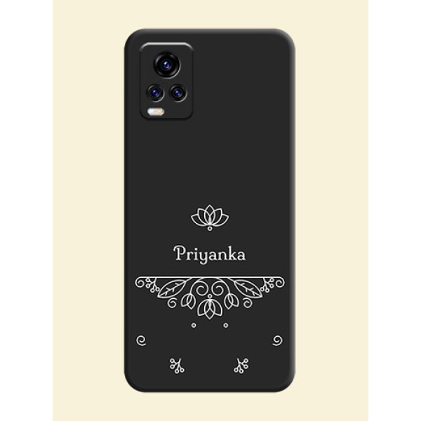 Lotus Garden Custom Text On Space Black Personalized Soft Matte Phone Covers -Vivo V20 Pro Lotus Garden Custom Text On Space Black Personalized Soft Matte Phone Covers -Vivo V20 Pro