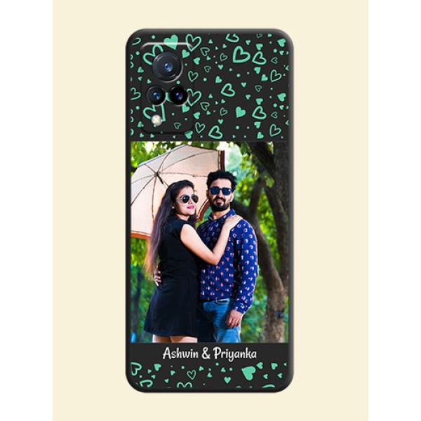 Sea Green Indefinite Love Pattern on Photo on Space Black Soft Matte Mobile Cover - Vivo V21 5G Sea Green Indefinite Love Pattern on Photo on Space Black Soft Matte Mobile Cover - Vivo V21 5G
