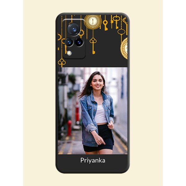 Decorative Design with Text on Space Black Custom Soft Matte Back Cover - Vivo V21 5G Decorative Design with Text on Space Black Custom Soft Matte Back Cover - Vivo V21 5G