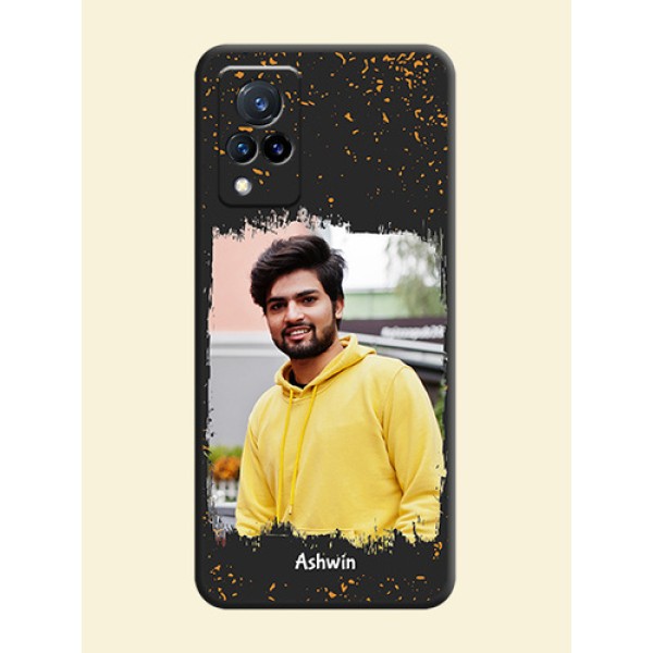 Spray Free Design on Photo on Space Black Soft Matte Phone Cover - Vivo V21 5G Spray Free Design on Photo on Space Black Soft Matte Phone Cover - Vivo V21 5G