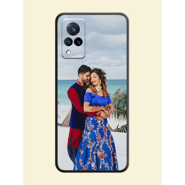 Full Single Pic Upload On Space Black Personalized Soft Matte Phone Covers -Vivo V21 5G Full Single Pic Upload On Space Black Personalized Soft Matte Phone Covers -Vivo V21 5G