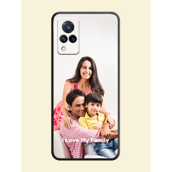 Full Single Pic Upload With Text On Space Black Personalized Soft Matte Phone Covers -Vivo V21 5G Full Single Pic Upload With Text On Space Black Personalized Soft Matte Phone Covers -Vivo V21 5G