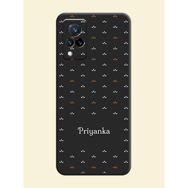 Simple Pattern With Custom Text On Space Black Personalized Soft Matte Phone Covers -Vivo V21 5G Simple Pattern With Custom Text On Space Black Personalized Soft Matte Phone Covers -Vivo V21 5G