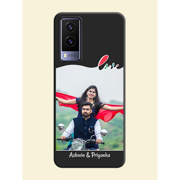 Fall in Love Pattern with Picture on Photo on Space Black Soft Matte Mobile Case - Vivo V21E 5G Fall in Love Pattern with Picture on Photo on Space Black Soft Matte Mobile Case - Vivo V21E 5G