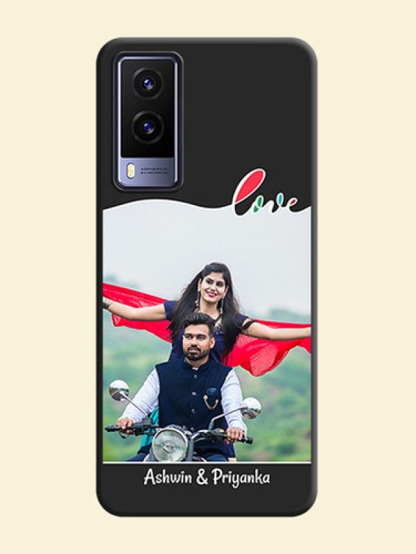 Fall in Love Pattern with Picture on Photo on Space Black Soft Matte Mobile Case - Vivo V21E 5G
