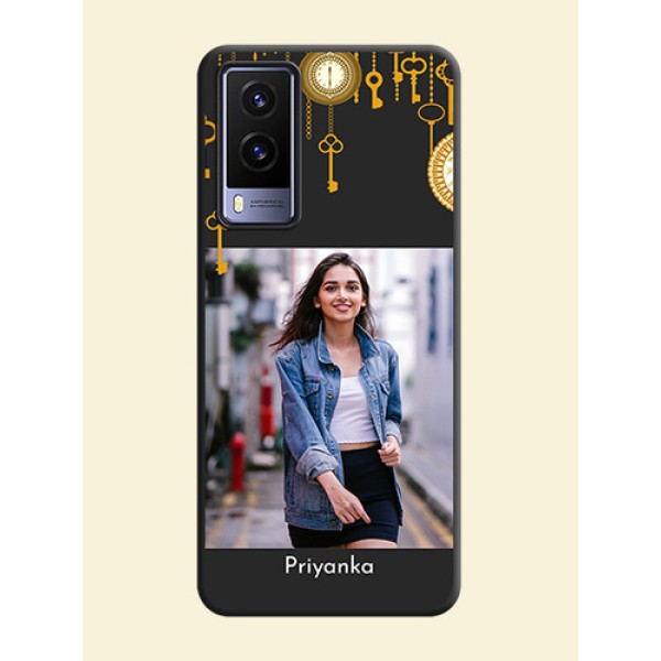 Decorative Design with Text on Space Black Custom Soft Matte Back Cover - Vivo V21E 5G Decorative Design with Text on Space Black Custom Soft Matte Back Cover - Vivo V21E 5G