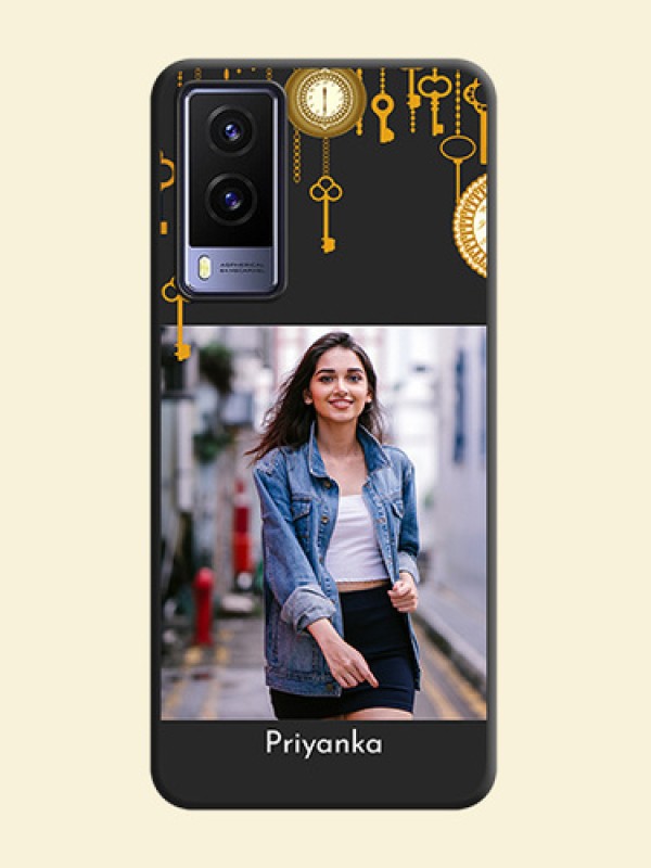 Decorative Design with Text on Space Black Custom Soft Matte Back Cover - Vivo V21E 5G