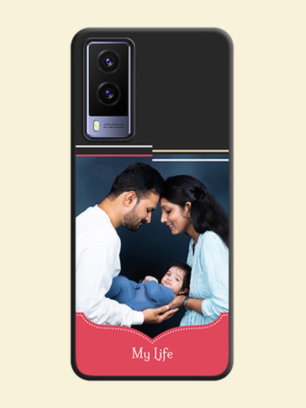 Classic Plain Design with Name on Photo on Space Black Soft Matte Phone Cover - Vivo V21E 5G