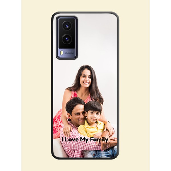 Full Single Pic Upload With Text On Space Black Personalized Soft Matte Phone Covers -Vivo V21E 5G Full Single Pic Upload With Text On Space Black Personalized Soft Matte Phone Covers -Vivo V21E 5G