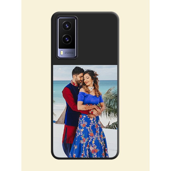 Image Upload With Space Black Color On Custom Soft Matte Mobile Back Cover - Vivo V21E 5G Image Upload With Space Black Color On Custom Soft Matte Mobile Back Cover - Vivo V21E 5G