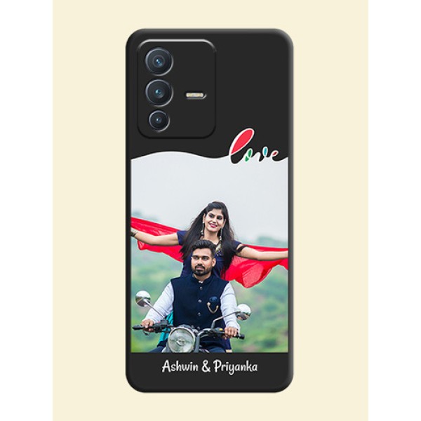 Fall in Love Pattern with Picture on Photo on Space Black Soft Matte Mobile Case - Vivo V23 5G Fall in Love Pattern with Picture on Photo on Space Black Soft Matte Mobile Case - Vivo V23 5G