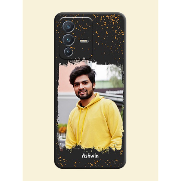 Spray Free Design on Photo on Space Black Soft Matte Phone Cover - Vivo V23 5G Spray Free Design on Photo on Space Black Soft Matte Phone Cover - Vivo V23 5G