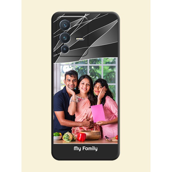 Mixed Wave Lines on Photo on Space Black Soft Matte Mobile Cover - Vivo V23 5G Mixed Wave Lines on Photo on Space Black Soft Matte Mobile Cover - Vivo V23 5G