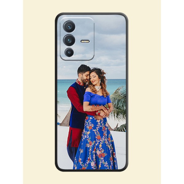 Full Single Pic Upload On Space Black Personalized Soft Matte Phone Covers -Vivo V23 5G Full Single Pic Upload On Space Black Personalized Soft Matte Phone Covers -Vivo V23 5G