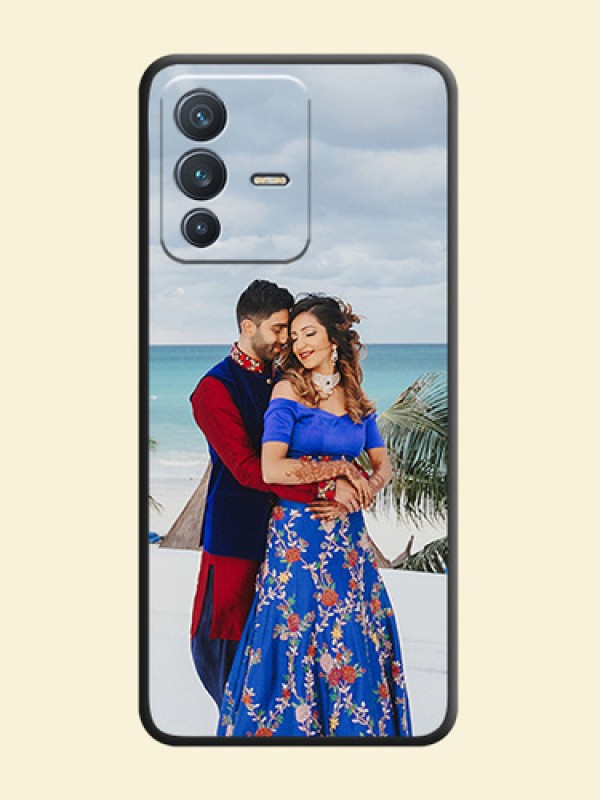 Full Single Pic Upload On Space Black Personalized Soft Matte Phone Covers -Vivo V23 5G