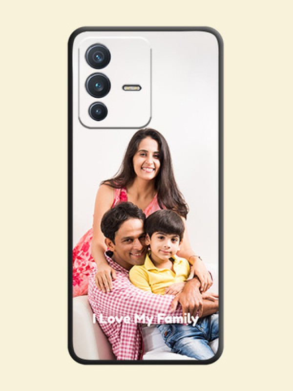 Full Single Pic Upload With Text On Space Black Personalized Soft Matte Phone Covers -Vivo V23 5G