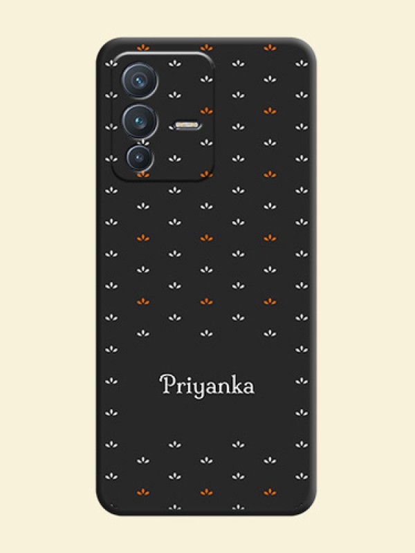 Simple Pattern With Custom Text On Space Black Personalized Soft Matte Phone Covers -Vivo V23 5G