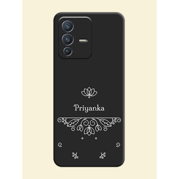 Lotus Garden Custom Text On Space Black Personalized Soft Matte Phone Covers -Vivo V23 5G Lotus Garden Custom Text On Space Black Personalized Soft Matte Phone Covers -Vivo V23 5G