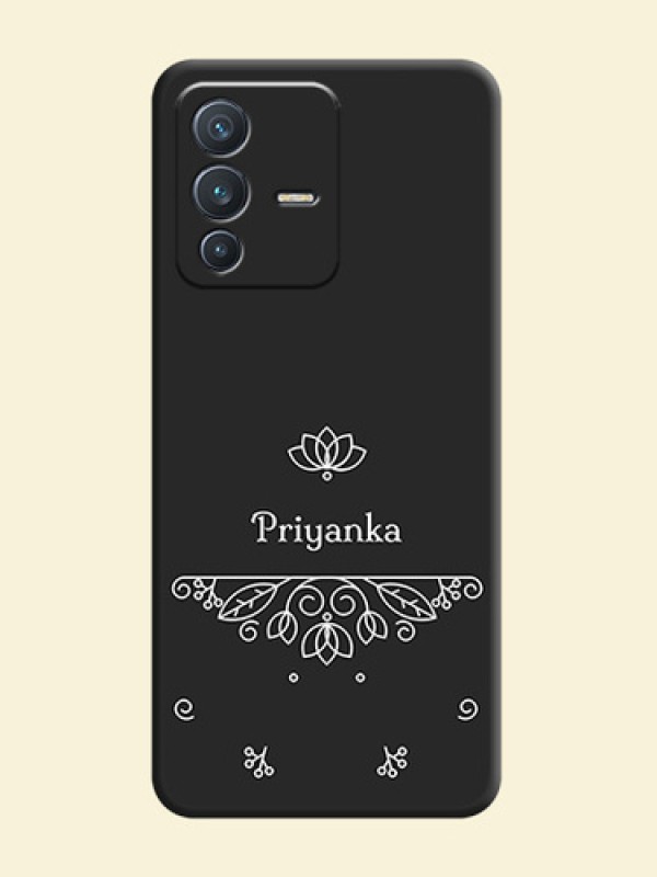 Lotus Garden Custom Text On Space Black Personalized Soft Matte Phone Covers -Vivo V23 5G