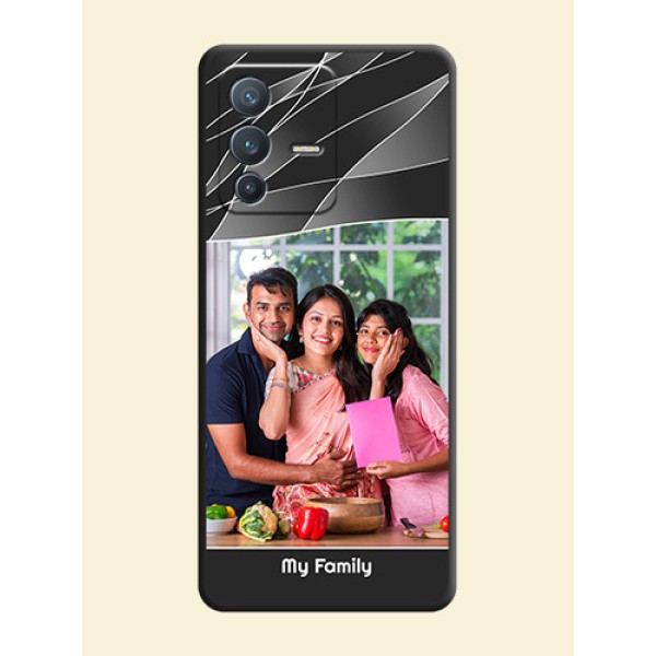 Mixed Wave Lines on Photo on Space Black Soft Matte Mobile Cover - Vivo V23 Pro 5G Mixed Wave Lines on Photo on Space Black Soft Matte Mobile Cover - Vivo V23 Pro 5G