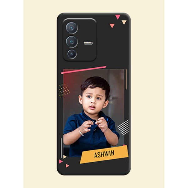Photo Frame with Triangle Small Dots on Photo on Space Black Soft Matte Back Cover - Vivo V23 Pro 5G Photo Frame with Triangle Small Dots on Photo on Space Black Soft Matte Back Cover - Vivo V23 Pro 5G