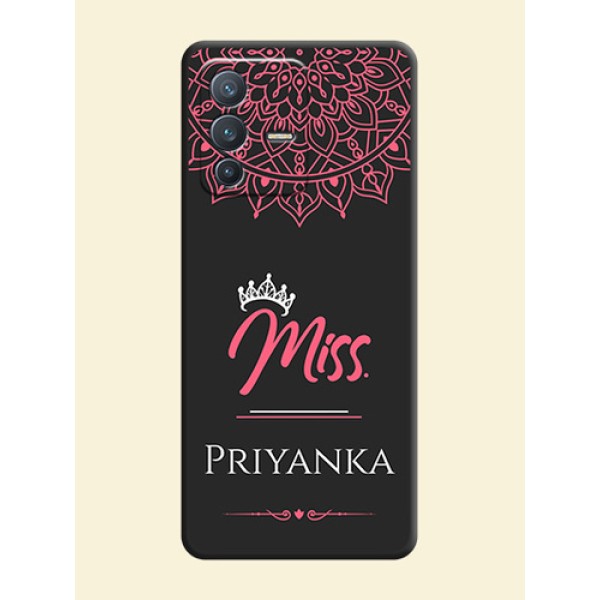 Mrs Name with Floral Design on Space Black Personalized Soft Matte Phone Covers - Vivo V23 Pro 5G Mrs Name with Floral Design on Space Black Personalized Soft Matte Phone Covers - Vivo V23 Pro 5G