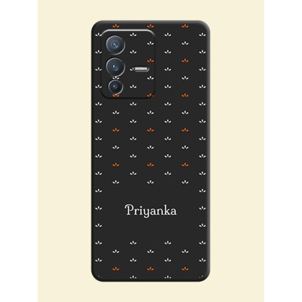 Simple Pattern With Custom Text On Space Black Personalized Soft Matte Phone Covers -Vivo V23 Pro 5G Simple Pattern With Custom Text On Space Black Personalized Soft Matte Phone Covers -Vivo V23 Pro 5G