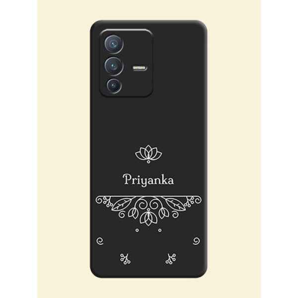 Lotus Garden Custom Text On Space Black Personalized Soft Matte Phone Covers -Vivo V23 Pro 5G Lotus Garden Custom Text On Space Black Personalized Soft Matte Phone Covers -Vivo V23 Pro 5G